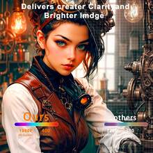 HD Smart Projector, Native 1080P, 8-Inch Smart Touch Screen, Supports 4K, WiFi 6, Android 12, Auto Focus, Auto Trigonometric Correction, 180° Rotating Gimbal, Desktop Mount, HD TV Output, Compatible With Phones, Laptops, TV Sticks, Wide Compatibility, Built-In Speakers, Perfect For Home Theater, Gaming Entertainment - UK Plug(220-240V) - View 4