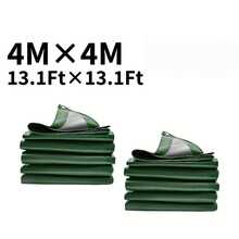 [Heavy-Duty Tarpaulin] 1-Piece. Heavy-Duty Green Tarpaulin - Durable, Waterproof, Windproof, And Tear-Resistant - A Multi-Purpose Protective Cover Suitable For Camping, Roofs, Patios, Swimming Pools, Boats, And Carports. An Ideal Christmas And New Year Gift. - Army Green - View 6