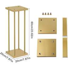 Vincidern 4Pcs 23.6inch Metal Flower Stand For Party,Elegant Golden Column Wedding Flower Stand For Showcasing Flowers Wedding Home Party Decorations ,Event, Party Road Leads,Mother's Day Party Supplies - Vàng (4 Cái) - Xem 2
