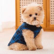 1pc Dog & Cat Checkerboard Chest Harness, Suitable For Sweatshirts, Fits Poodle, Bichon Frise And Other Medium/Small Breeds (Please Refer To Size Chart)