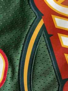 Men's Basketball Shorts 40 Green Embroidered Training Sports Shorts Casual Zipper-Pocket Pants - màu xanh lá - Xem 6