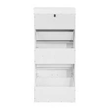 SoBuy 3 Flip-Drawers Shoe Cabinet Shoe Rack Shoe Storage Cupboard Organizer Blue W53 X D24 X H118cm FSR94-B - 白色 - 查看 3