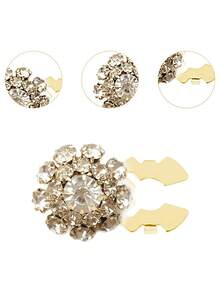 2 piezas de cubiertas de botones con rhinestones, gemelos para mujeres, cubiertas de botones desmontables con clip de cristal para mangas de blusas de mujer, cubiertas de botones brillantes decorativos para ropa