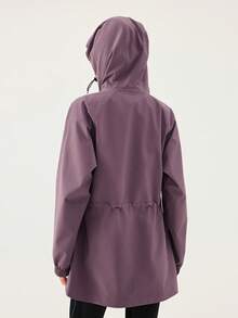 TECTOP Áo khoác lông cừu 3 trong 1 dài vừa phải thời trang thu đông dành cho nữ, lớp lót bên trong có thể tháo rời, ấm áp, chống nước, chống gió, bó eo, áo khoác thể thao leo núi trượt tuyết ngoài trời - Màu tím - Xem 3