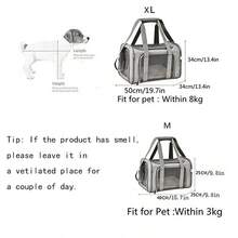 1 件便携式宠物包 - 轻便可折叠旅行袋，配有透气网眼、可拆卸垫和坚固的手柄/背带，拉链开合，适合户外活动，高品质网眼，狗背带 - 黑色 - 查看 2