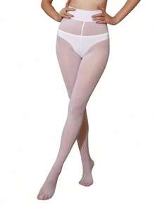 高腰马油袜，闪亮防勾丝袜，女士性感极光无缝连裤袜。 - 彩色 - 查看 5