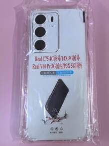 Transparent Four-Corner Anti-Drop Case, Suitable For Realme Series, Realme Phone Transparent Four-Corner Anti-Drop Case. Phone Case, Phone Protective Cover, Phone Shell, Phone Cover, Anti-Drop Phone Case, Transparent Phone Case, Minimalist Phone Case, Solid Color Phone Case, Transparent Phone Case, TPU Anti-Drop Phone Case (Military-Grade Anti-Drop) - Clear - View 50