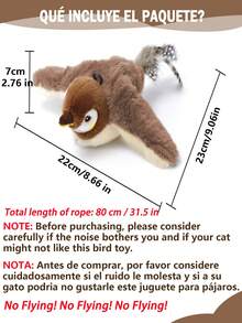 Interactive Cat Toys Flapping Bird (No Flying) Interactive Cat Exercise Toys For All Breeds Cat Rechargeable Flapping Bird Sparrow Kitten Toys Pet Gift Pet Toy - Brown - View 9