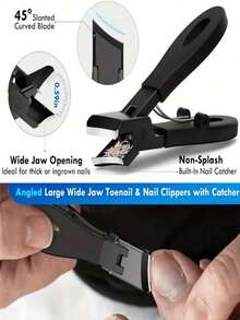 7pcs Thick Toenail Clipper Set - Wide Jaw Large Toenail Cutter, Suitable For Thick Ingrown Nails And Pedicure, Professional Sharp Heavy Duty Nail Clippers, Professional Manicure Care Kit, Unisex Travel Case, Great Gift For Friends, Boyfriends And Parents, Ideal For Halloween, Christmas