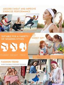 12 Stück/Packung Damen Sport Stirnbänder - feuchtigkeitsableitende elastische Haarreife, Damen Stirnbänder, Haarbänder, Mehrfarbig, Sportlicher Stil, Dehnbar schweißabsorbierend; Yoga, Haraccessoires, Zufällige Farbe, Modische Sport Stirnbänder, 1/2/4/6/8/10/12 Stück Weiche elastische Stoff Stirnbänder, geeignet für Training, Yoga, Laufen - Verschiedenfarbig - Übersicht 7