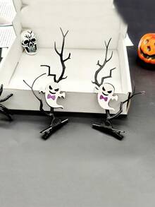 2pcs/Set Women's Elf Funny Hair Clips, Halloween Devil Party Costume Accessories - Black - View 3