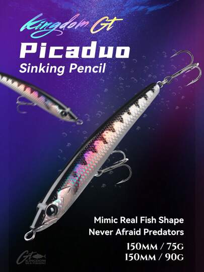 KINGDOM KINGDOM GT PICADUO Sea Fishing Lure 150mm 75g 90g Sinking Pencil Fishing Lure Baitcasting Wobbler Artificial Hard Bait Fishing Tackle