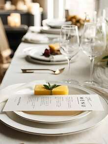 1 件/10 件/20 件定制优雅简约婚礼菜单 - 现代脚本，铜版纸，10x23 厘米，有 1 件、10 件或 20 件可供选择，可编辑的招待晚宴菜单，简约婚礼晚宴菜单 - 非常适合优雅的婚宴、新娘送礼会、订婚派对和周年纪念 - 送给新娘办公室、茶室、家庭、浴室、餐厅、圣诞节的理想礼物 - 彩色 - 查看 2