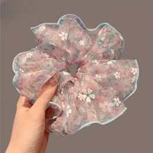 1 件全新泡沫纱布发圈，小巧清新的花朵发饰，清新高端质感，森林风发圈发带 - 彩色 - 查看 8