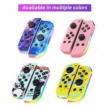 全新 JY02 星空色迷你手柄，NS 粉色控制器支持 Switch/NS 控制台，带 RGB 照明，JY 迷你手柄带振动马达，BT 5.2 Joy 控制器 RGB LED 开关 L/R 游戏手柄兼容 Switch/Lite/Oled JoyCon 游戏手柄操纵杆带双振动 - 藍色 - 查看 4