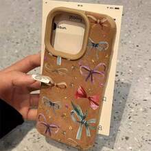 Diseño de patrón de lazo vintage Teléfono de lente alta 16 Pro 14 Plus 11 13 12 XS 15 Cuero sintético suave todo incluido - Colores mixtos 1 - Ver 5