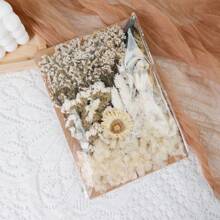 干花束勿忘我带茎天然干花紫粉色和白色永生干花花束用于插花婚礼派对 DIY 树脂花瓶家居装饰万圣节感恩节圣诞节