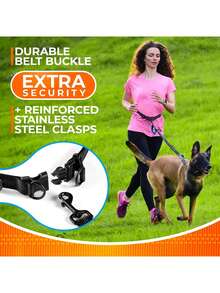 1pc Running/Walking Dog Leash Belt, Reflective Safety Shock Absorbing Retractable Outdoor Dog Leash