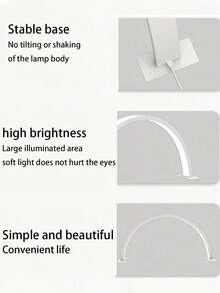 White/Pink/Black Half Moon Nail Lamp, USB Push Button Plug Desktop Lamp With Easy Push Button For Switch, For Nail Fill Lighting, Vanity, Handmade Desk, Nightstand, Monochromatic White Light - Multicolor - View 7
