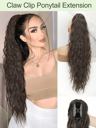 Ponytail Extension, 30 Inch Claw Clip Ponytail Hair Extension For Women, Soft Natural Looking Synthetic Pony Tails Hairpiece For Daily Use