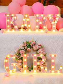 1 件 16 厘米/21 厘米 LED 字母灯，粉色闪烁字母灯，电池供电，房间装饰夜灯，桌面中心装饰，用于卧室、家庭、生日派对装饰、夜间婚礼、生日、圣诞灯、女孩礼物、儿童房装饰、婴儿房装饰、迎婴派对、情人节装饰 - 暖白光 - 查看 5