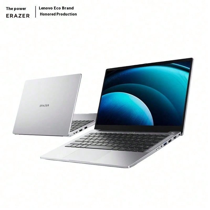 Lenovo 联想 Yineng P14H N150 16GB RAM + 512GB SSD 14.1 英寸笔记本电脑，轻巧便携办公笔记本，适合商务旅行，含适配器 - 銀色 - 查看 1