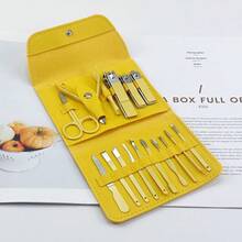 16 件美甲套装，不锈钢指甲钳套装，专业美容套装，面部、手部和足部护肤和指甲护理工具，带皮革旅行盒，便携式美容工具套装，专业美容套装，旅行美甲套装，包，送给家人和朋友的首选礼物