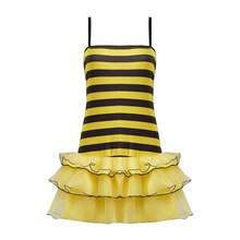 Women Halloween Insect Costumes Cute Bee Ladybug Dress And Wings Headband Set For Christmas Cosplay Party Outfits - 黃色 - 查看 9