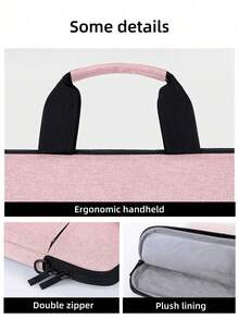 DANYCASE 适用于 12-15.6 英寸 Chromebook、HP 和 iPad 笔记本电脑的保护套，防水设计，配有肩带和 360° 全方位保护 - 粉色 - 查看 7