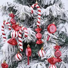 18Pcs Christmas Candy Cane Lollipop Ornaments For Christmas Tree Outdoor Christmas Decorations,Red And White 4.5Inch Assorted Shapes Hanging Ornament With Ribbon For Xmas New Year Holiday Festival Home Party Decor(The Multiple Ones Are Packed In Small Sizes)