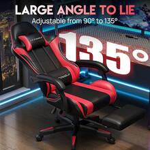Gaming Chair,With Cushion,Height Adjustable,PU Leather Racing-Style Executive,Reclining Capability,Suitable Office Chair - màu đen - Xem 4