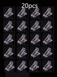 10个塑料指甲夹，水晶胶固定夹，指甲模具，美甲工具，指甲板，延长胶，塑形夹