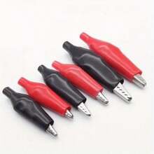 10 piezas de Pinzas de Cocodrilo, Pinzas de Prueba de Energía, Cables Jumper de Cocodrilo - Negro+Rojo - Ver 5
