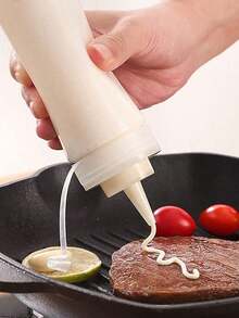 1pc Squeeze Bottle With Scale, Lid, And Tip, Multipurpose Salad Condiment Dispenser, Seasoning Squeeze Bottle, Suitable For Soy Sauce, Olive Oil, Mustard, BBQ Sauce, Sauce, Ketchup Food Containers Dispenser, Available In Various Sizes, Easy Pour Spout, Used For Kitchen, Dining Room, Outdoor Camping Barbecue Seasoning Storage Tools, Kitchen Accessories - Multicolor - View 10