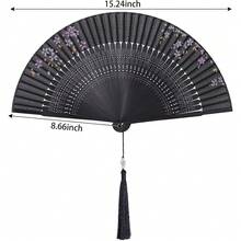 8.66 Inch Mini Paper Folding Hand Fans With Chinese Style Prints - Women Foldable Hand Fans For Home, Kitchen, Weddings, Parties & DIY Decor - mặc định - Xem 2