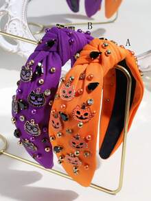 1 Băng đô Halloween hình nhện đính đá giả ngọc trai giả thời trang dành cho nữ, thích hợp để đeo hàng ngày, băng đô, vòng tóc, phụ kiện tóc, phụ kiện lễ hội - Nhiều màu - Xem 3