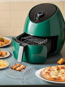 空气炸锅双层烤架，不锈钢烹饪烤架，蒸汽烤架，空气炸锅配件，多用途烤架，可堆叠金属支架，厨房用具，厨具，炊具