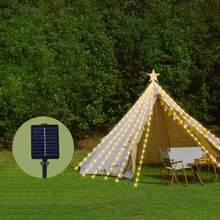 1pc, Christmas Pentagram Waterfall Light, Solar Indoor Outdoor Christmas Tree Festival Decoration Light, 8 Modes, For Garden, Courtyard, Porch, Home, Room, Kitchen, Shop, Hotel, Wedding, Party, Prom, Holiday Gift(Including Battery) Christmas Decoration XMAS Decor Christmas Tree Gift Decor Thanksgiving Wedding Home Decor Home Decor Fall Decor Autumn Decor Birthday Decorations For Gifts Party Supplies Indoor Outdoor Garden Holiday Festival Decor Halloween Decor Wall Decor Halloween Ornaments Christmas Decoration XMAS Decor Christmas Tree Gift Decor Thanksgiving Wedding Home Decor Home Decor Fall Decor Autumn Decor Birthday Decorations For Gifts Party Supplies Indoor Outdoor Garden Holiday Festival Decor Halloween Decor Wall Decor Halloween Ornaments