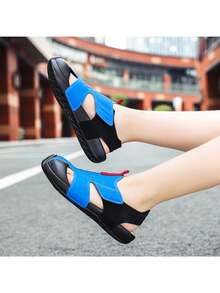 儿童夏季新款运动沙滩凉鞋防滑镂空透气幼儿鞋 - 藍色 - 查看 6