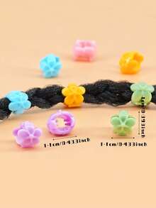60pcs Hair Braids Beads Headwear Cute Candy Colors Plastic Hairpins Summer Hair Claw Clips For Girls Hair Accessories Loc Hair Jewelry For Braids For Girls