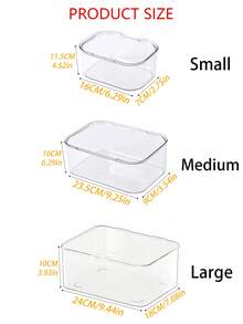 1pc/2pcs Jewelry Storage Box, Flip-Top Transparent Dust-Proof Box Suitable For Hair Clips, Headbands, Elastic Bands Desktop Organizer, Stackable Storage Box For Drawers, Vanity, Bathroom Girlfriend Gifts - Clear - View 3