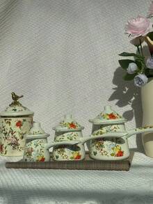 极简3件套咖啡漏斗、咖啡杯、咖啡豆储存罐，日常便携咖啡用具套装，适合圣诞节、万圣节、感恩节及日常家庭聚会烘焙咖啡，可作为馈赠亲朋好友的礼物 - Blue Star Flower - 查看 10