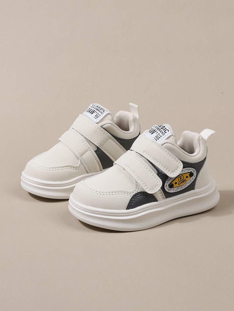 1 par de zapatos deportivos casuales de moda unisex con diseño de correa mágica dual de PU, antideslizantes y duraderos, adecuados para actividades al aire libre, senderismo, aplicables para otoño