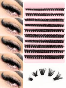 200PCS DIY Eyelash Extensions, D Curl Clusters Lashes,6-15mm Wispy Individual Eyelashes Extensions ,Natural Length,Wispy Thick Cluster Lashe,Thick And Voluminous,Segmented Eyelash ,DIY At Home - D - 查看 7