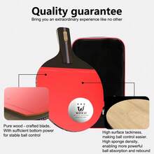 Long Handle Table Tennis Racket Set - With Storage Bag And 3 Ping Pong Balls, Portable Table Tennis Racket Set, Premium Table Tennis Player Set For Indoor And Outdoor Play - 2 Long-handled Rackets With 3 Balls and Storage Bag - View 11