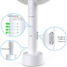 Electric Fly Swatter, 4000V Mosquito Killer, 2-In-1 Fly Swatter With 1200mAh Battery, Rechargeable Mosquito Killer Lamp, And 3-Layer Safety Net For Indoor And Outdoor Use - 白色 - 查看 8