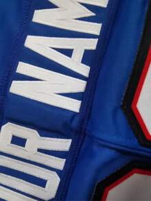 Custom-Made Men's American Football Jersey With Embroidered Name And Number, Buffalo Blue V-Neck Personalized Short-Sleeved Shirt. DIY Sizes Summer - Blue - View 6