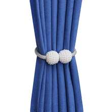 2/6 Stück magnetische Vorhangclips, goldene/silberne runde Kugel magnetische Vorhangclips, ohne Bohren, geeignet für Weihnachts-, Halloween-Vorhangdekoration, mit hochelastischer Federdrahtinnen