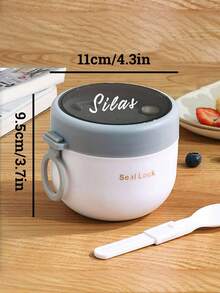 1 szt. Przenośny pojemnik bento z niestandardową nazwą, potrójna kratka na lunch, wbudowane sztućce, widelec i łyżka, pojemnik do przygotowywania posiłków z potrójną klamrą, klapka z klapką do uporządkowanych posiłków, idealny do pracy, szkoły i w podróży, oszczędzający miejsce, stylowy, uroczy, kolorowy, spersonalizowany, wyjątkowy, idealny prezent dla przyjaciół, syna, córki, uczniów, pracowników, szkoły, domu, biura - Wielokolorowe - Zobacz 4