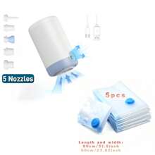 RAF 二合一无线充电电动气泵，1500mAh电池，5个充气/放气喷嘴，便携式电动气泵，无线充气床垫气泵，游泳圈真空泵，真空袋，快速充气/放气，适用于充气床垫、充气筏、浮标等，ABS塑料材质，小巧便携